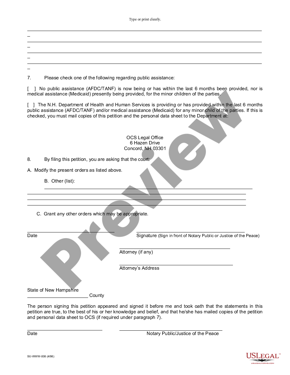 page 1 Petition for Modification preview
