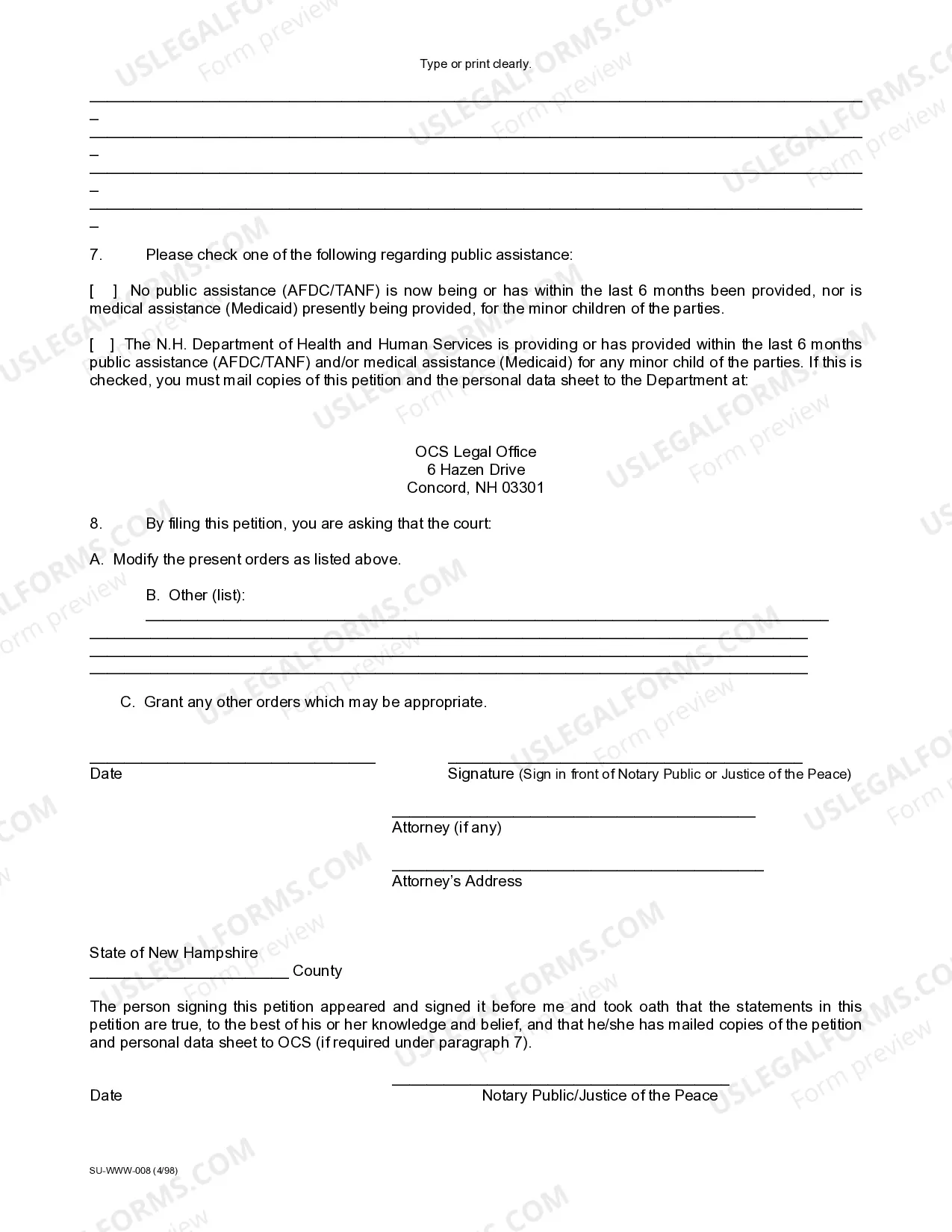 Preview Petition for Modification
