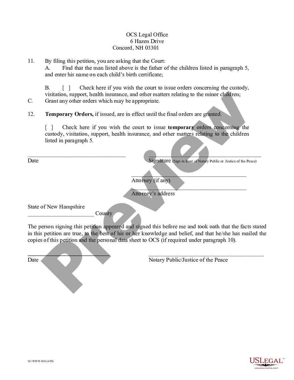 page 1 Petition for Paternity preview