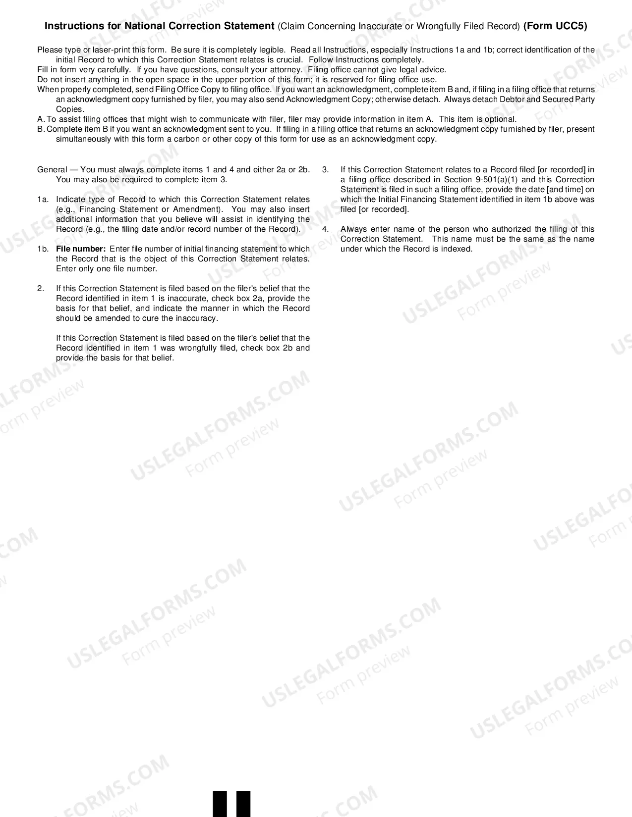 Preview New Hampshire UCC5 Correction Statement