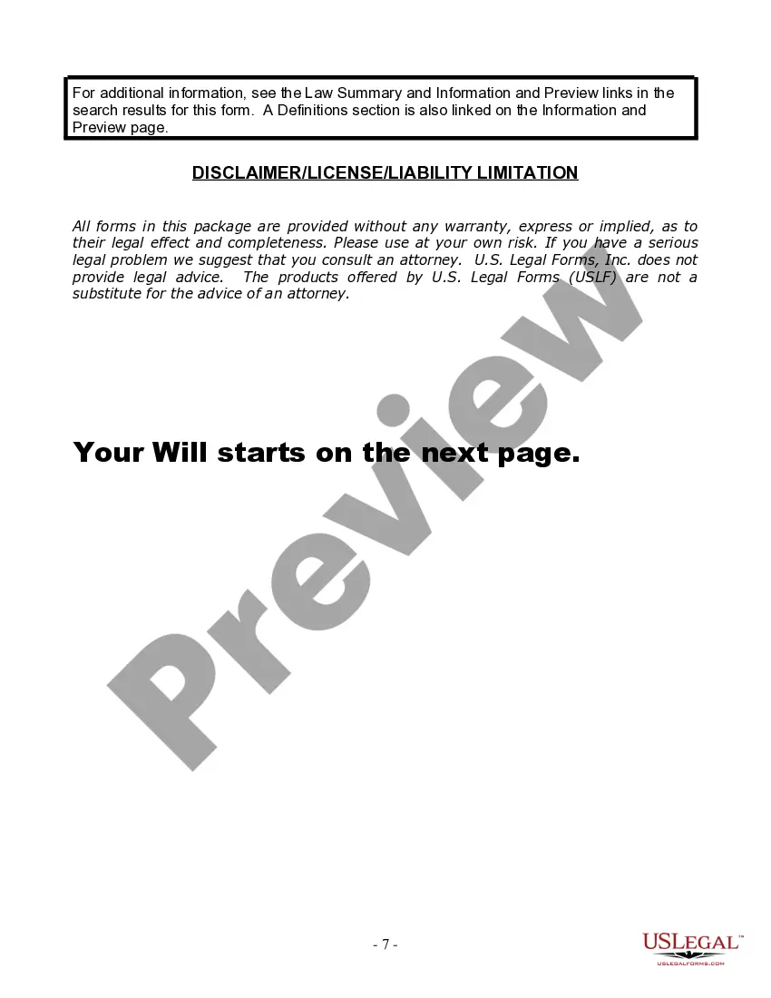 Preview Last Will and Testament for Single Person with No Children