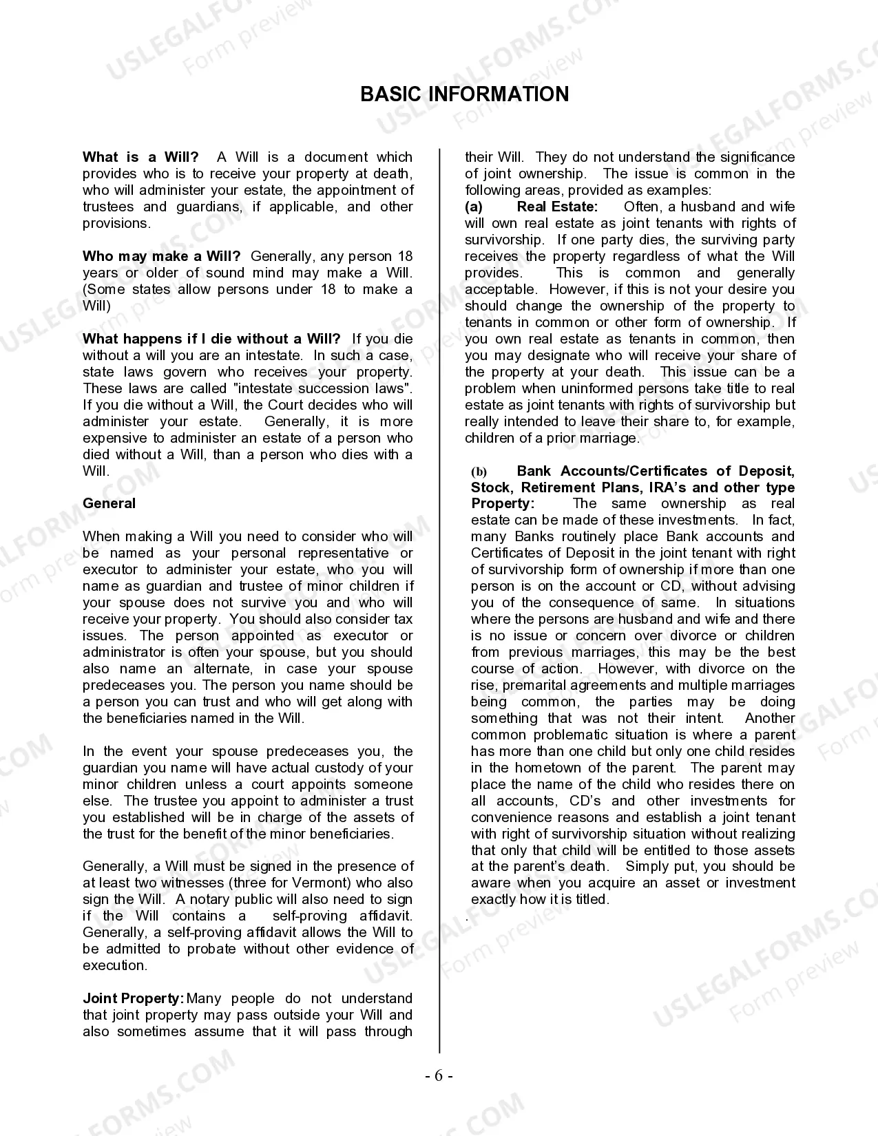 Preview Last Will and Testament for Single Person with Adult and Minor Children