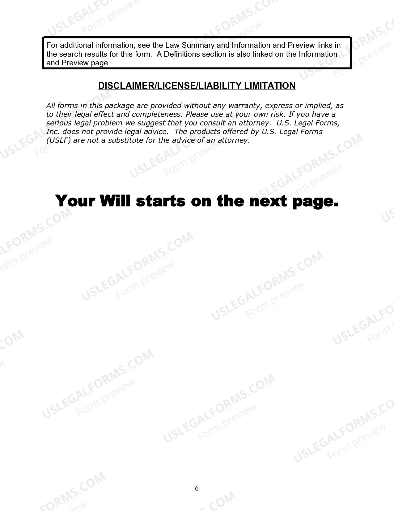 Preview Last Will and Testament for Single Person with Adult and Minor Children