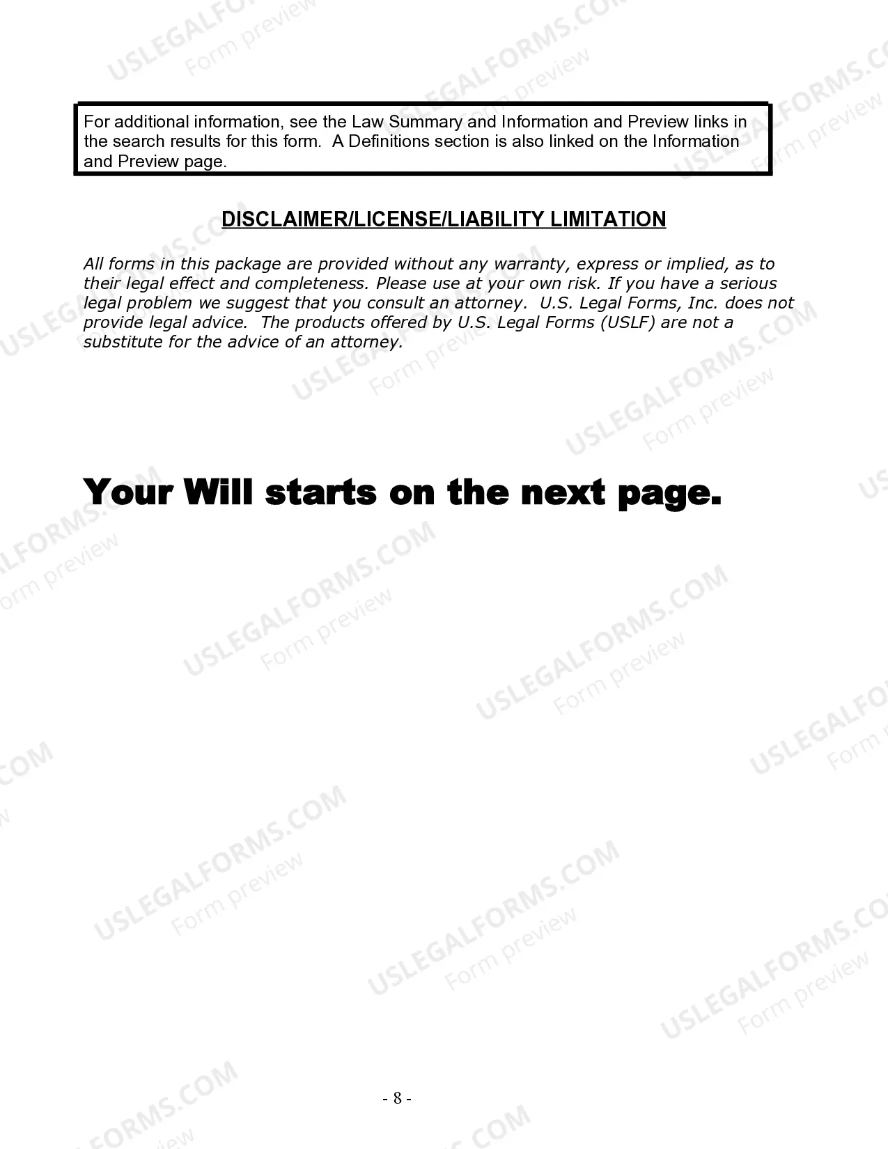 Preview Last Will and Testament for Civil Union Partner with Minor Children from Prior Marriage