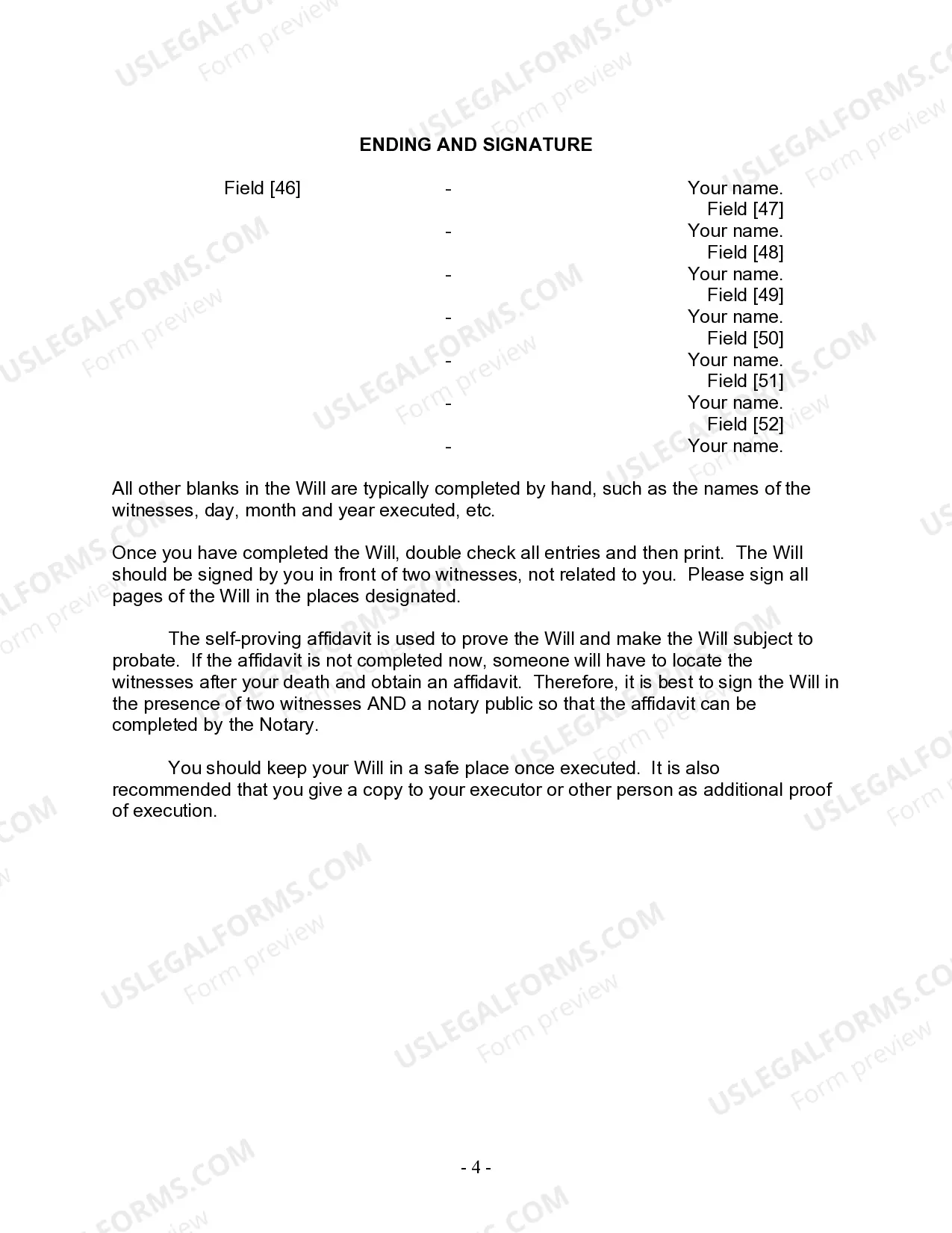 Preview Last Will and Testament for Civil Union Partner with Adult Children from Prior Marriage