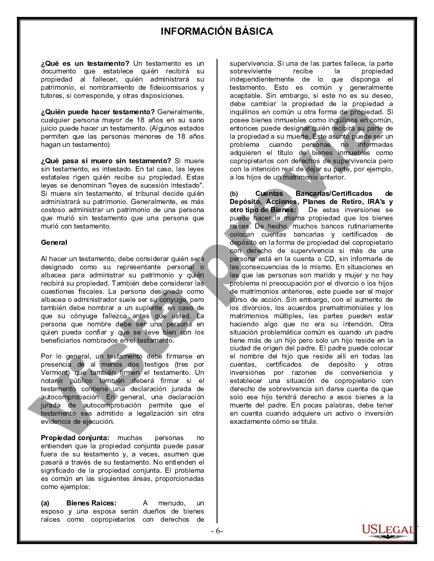 Preview Formulario de última voluntad y testamento legal para una persona casada con hijos adultos de un matrimonio anterior