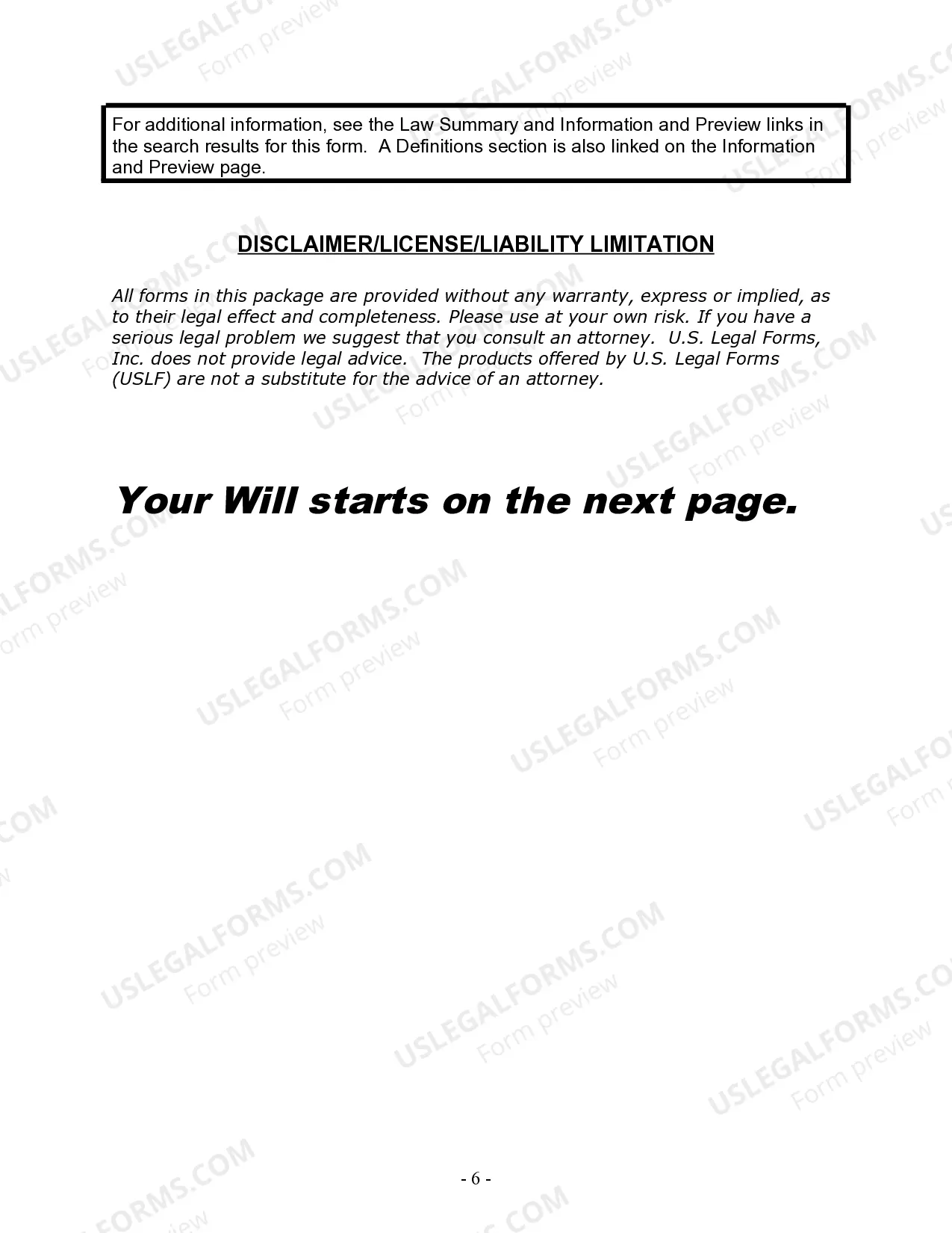 Preview Last Will and Testament for Divorced Person Not Remarried with No Children