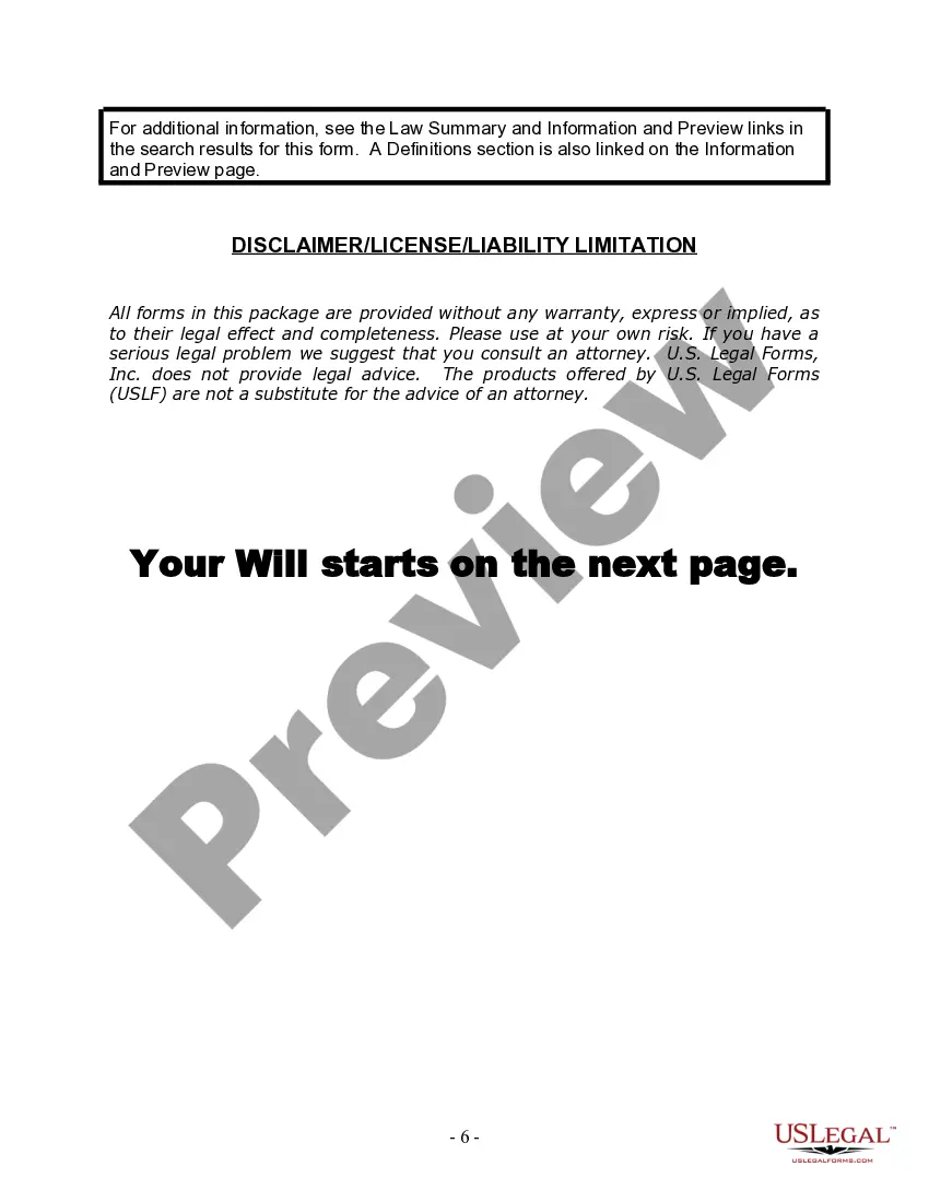 Preview Last Will and Testament for Divorced Person Not Remarried with Adult and Minor Children