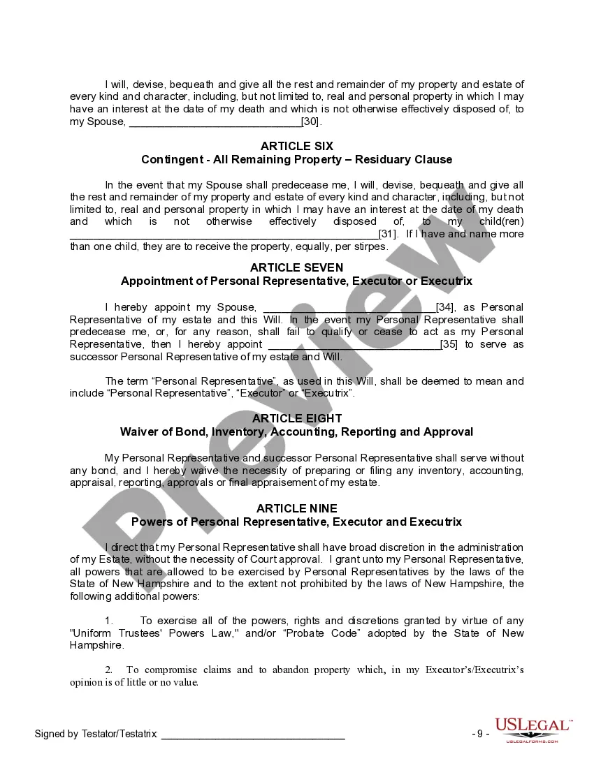 Preview Mutual Wills Package with Last Wills and Testaments for Married Couple with Adult Children