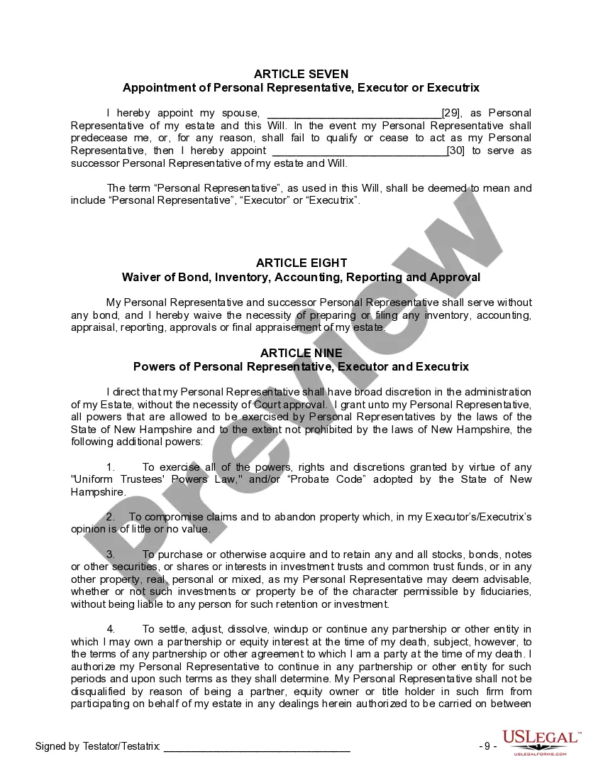 Preview Mutual Wills package with Last Wills and Testaments for Married Couple with No Children