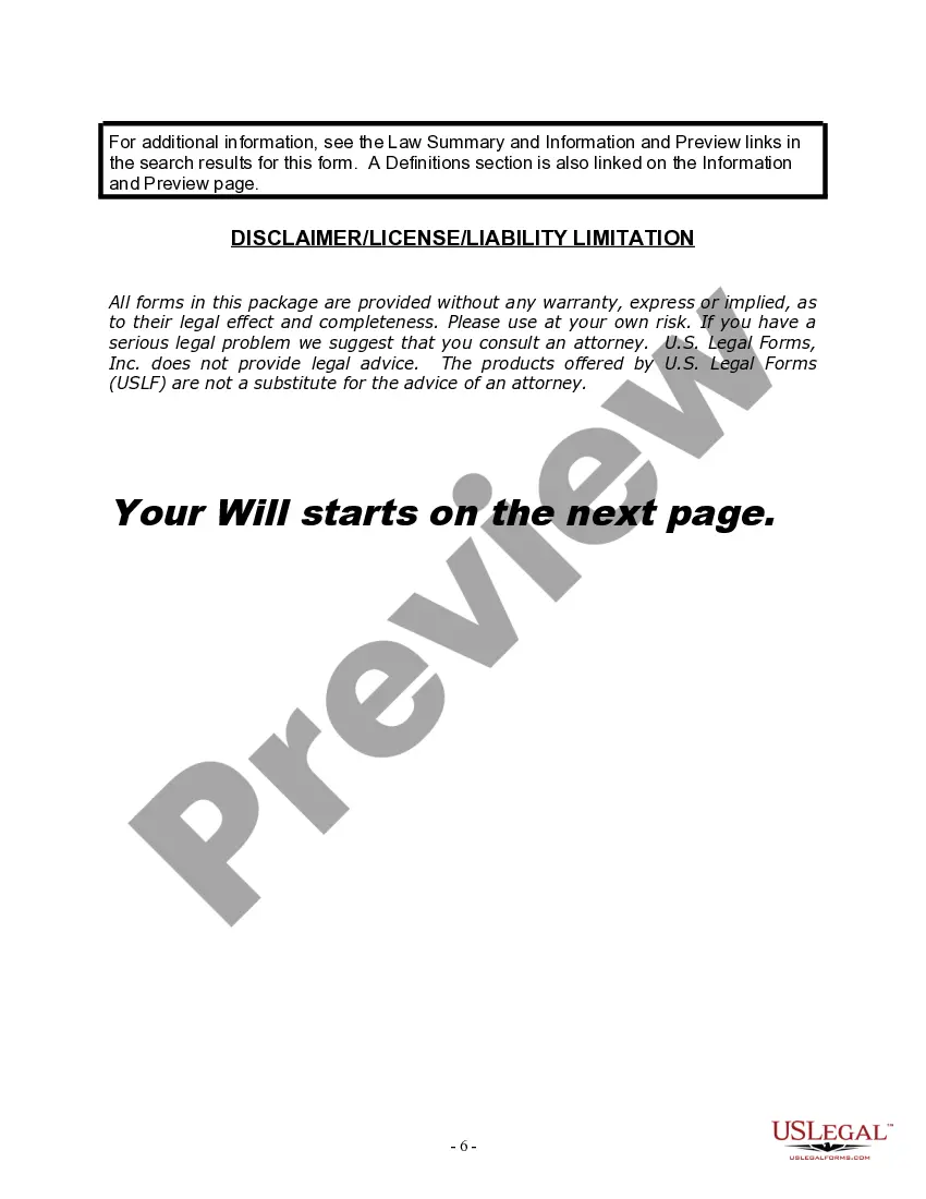 Preview Last Will and Testament for a Civil Union Partner with No Children