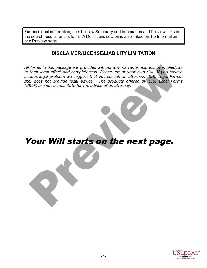 Preview Last Will and Testament for a Married Person with No Children