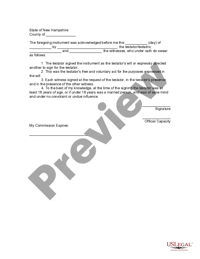 Preview Codicil to Will Form for Amending Your Will - Will Changes or Amendments