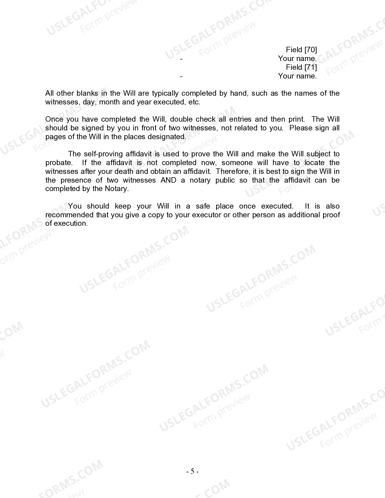 Preview Last Will and Testament for Civil Union Partner with Adult and Minor Children from Prior Marriage