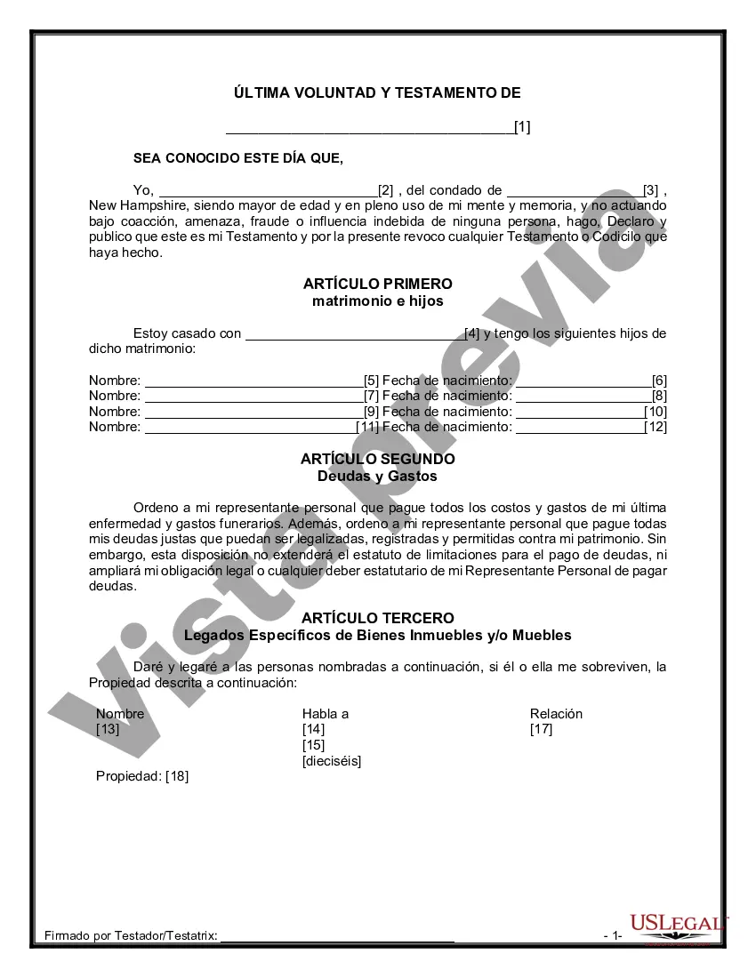 Preview Paquete de Voluntades Mutuas con Últimas Voluntades y Testamentos para Pareja Casada con Hijos Mayores y Menores