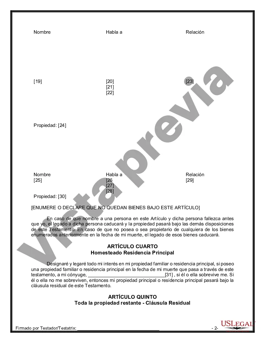 Preview Paquete de Voluntades Mutuas con Últimas Voluntades y Testamentos para Pareja Casada con Hijos Mayores y Menores