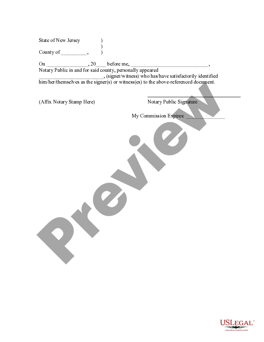 Disclaimer of Right to Inherit or Inheritance - New Jersey - Nj ...
