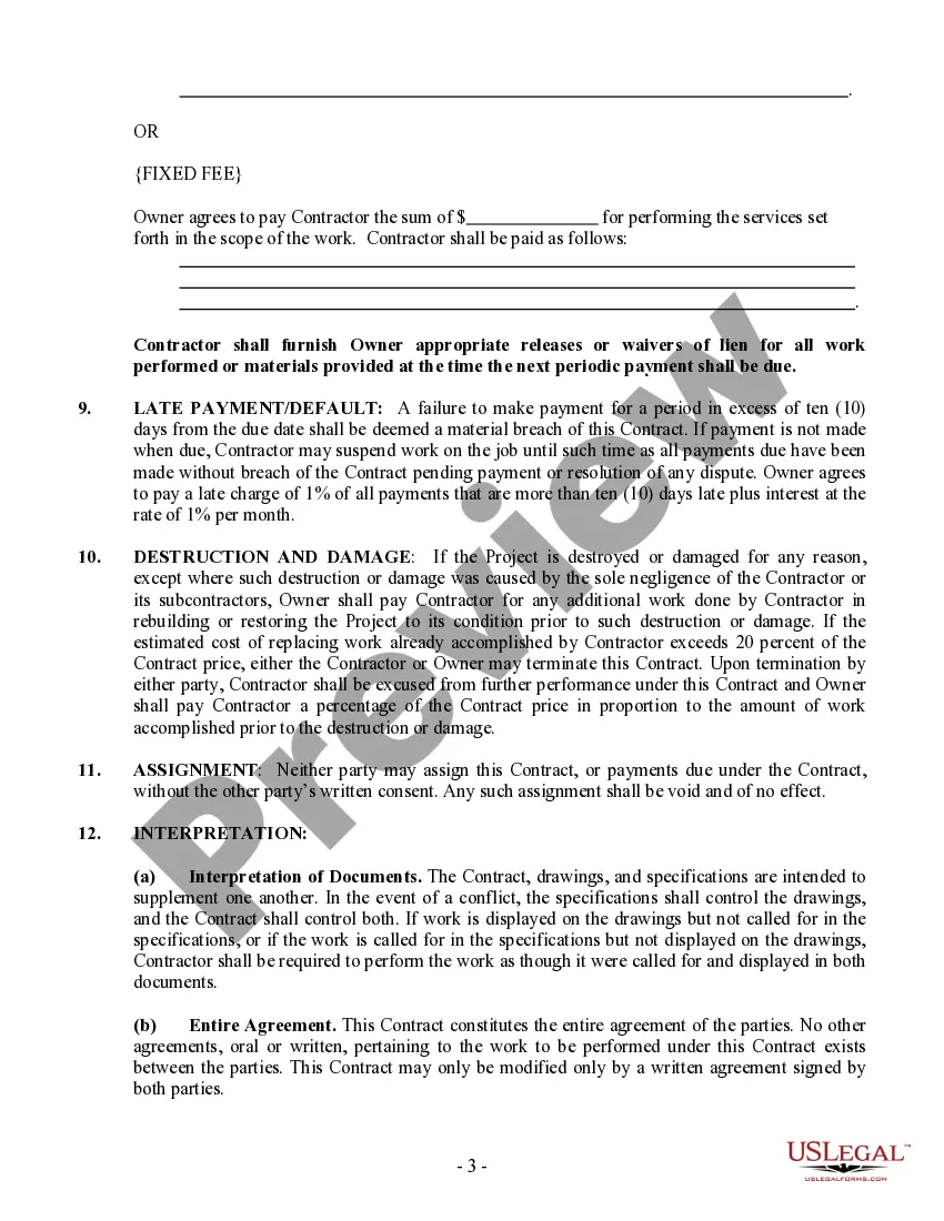 Preview Painting Contract for Contractor