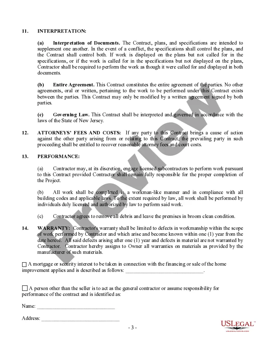 Preview Trim Carpenter Contract for Contractor