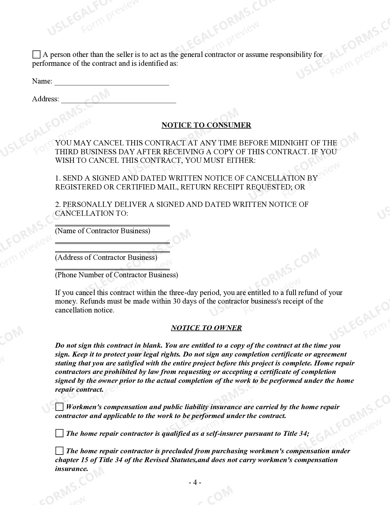 Preview Fencing Contract for Contractor
