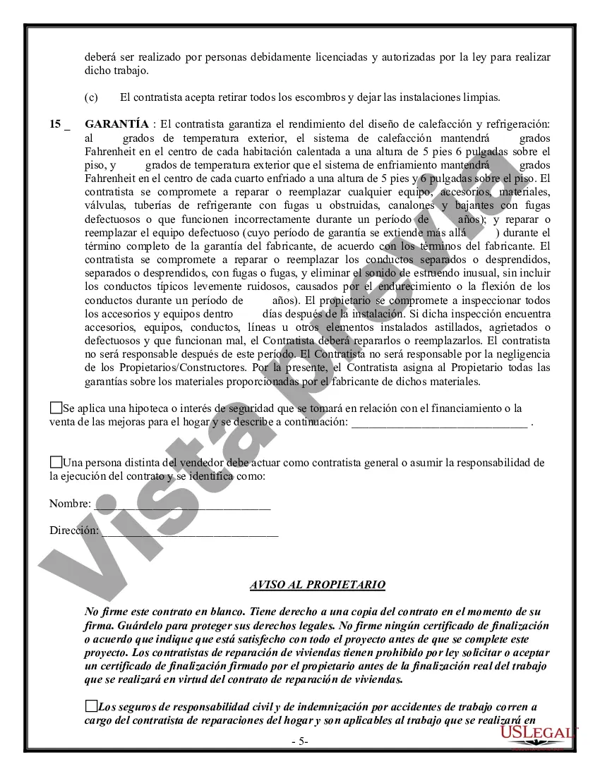 Preview Contrato HVAC para contratista