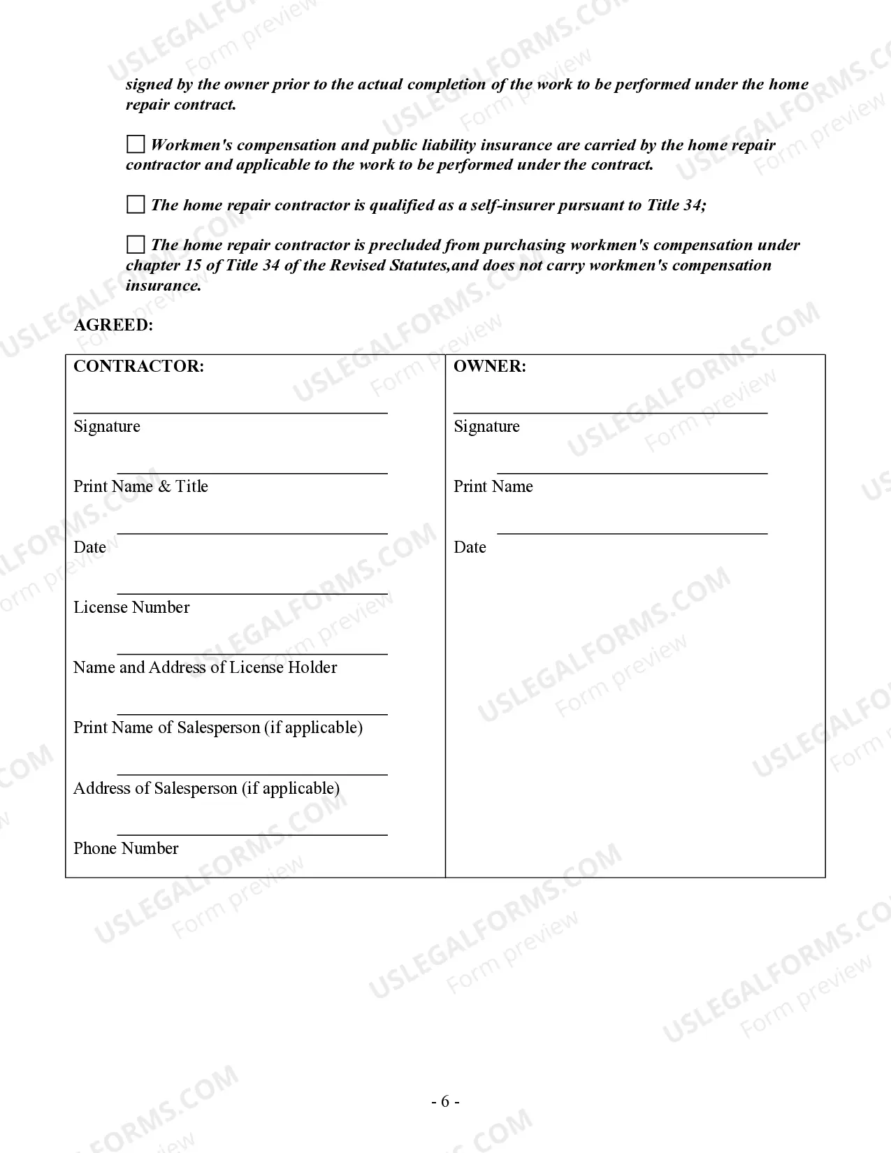 Preview HVAC Contract for Contractor
