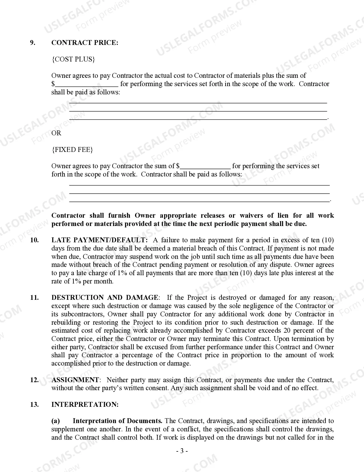 Preview Concrete Mason Contract for Contractor