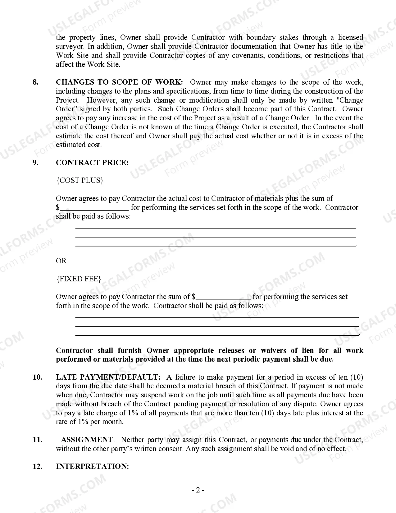 Preview Demolition Contract for Contractor