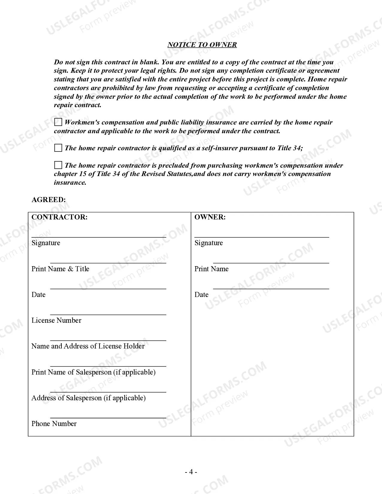 Preview Demolition Contract for Contractor