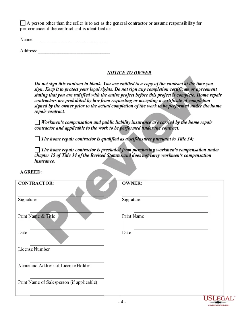 Preview Site Work Contract for Contractor