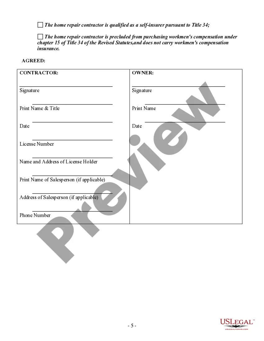 Preview Siding Contract for Contractor