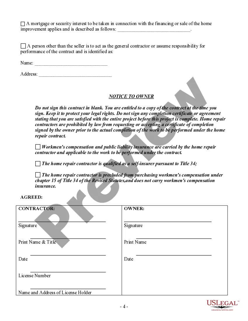 Preview Drainage Contract for Contractor