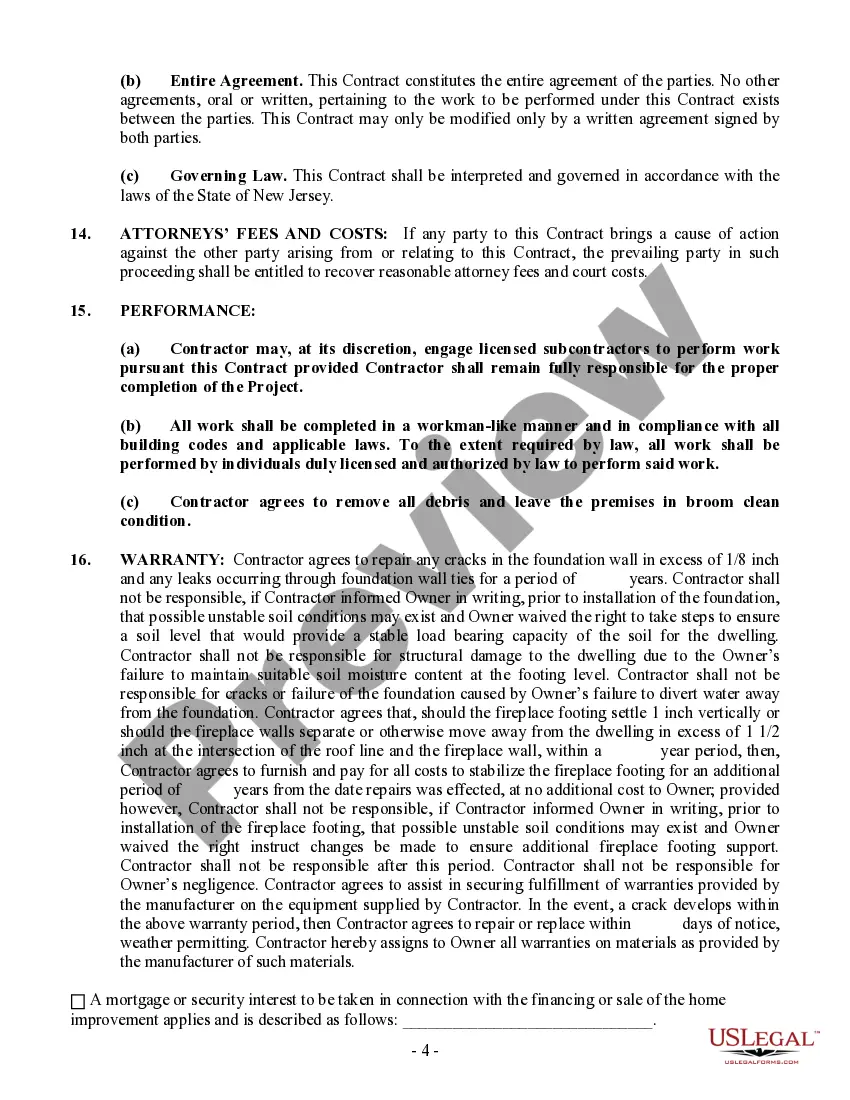 Preview Foundation Contract for Contractor