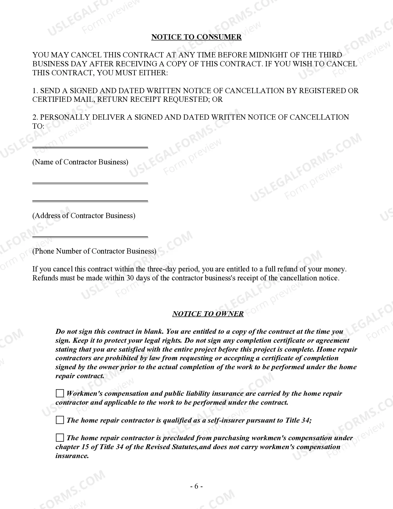 Preview Plumbing Contract for Contractor