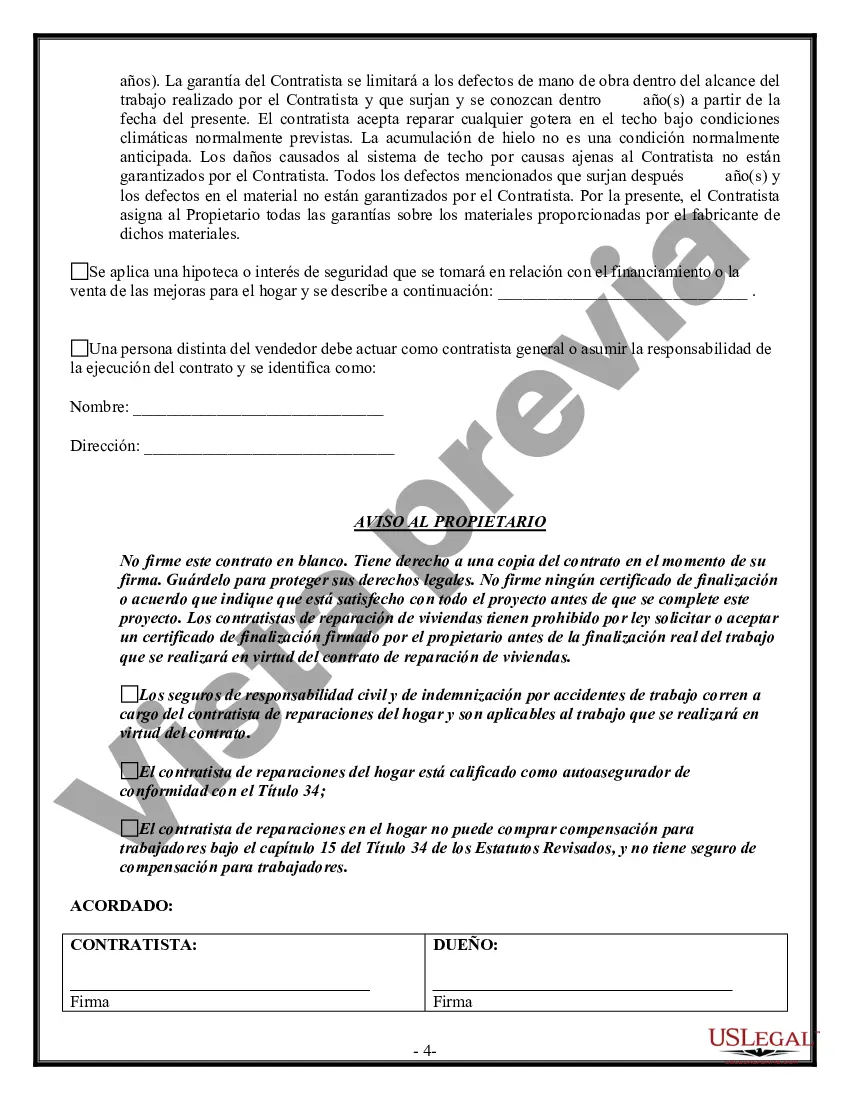 Preview Contrato de techado para contratista