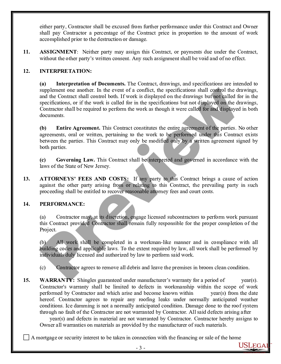 page 2 Roofing Contract for Contractor preview