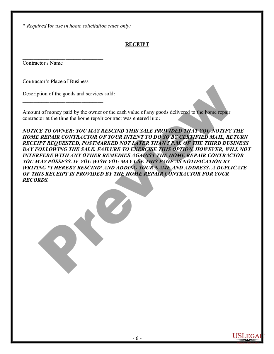 page 5 Roofing Contract for Contractor preview