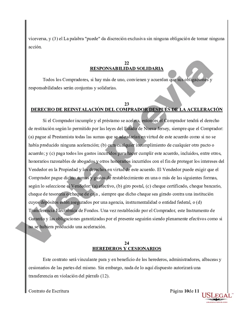 Preview Acuerdo o Contrato de Escritura de Venta y Compra de Bienes Raíces a/k/a Terreno o Contrato de Ejecución