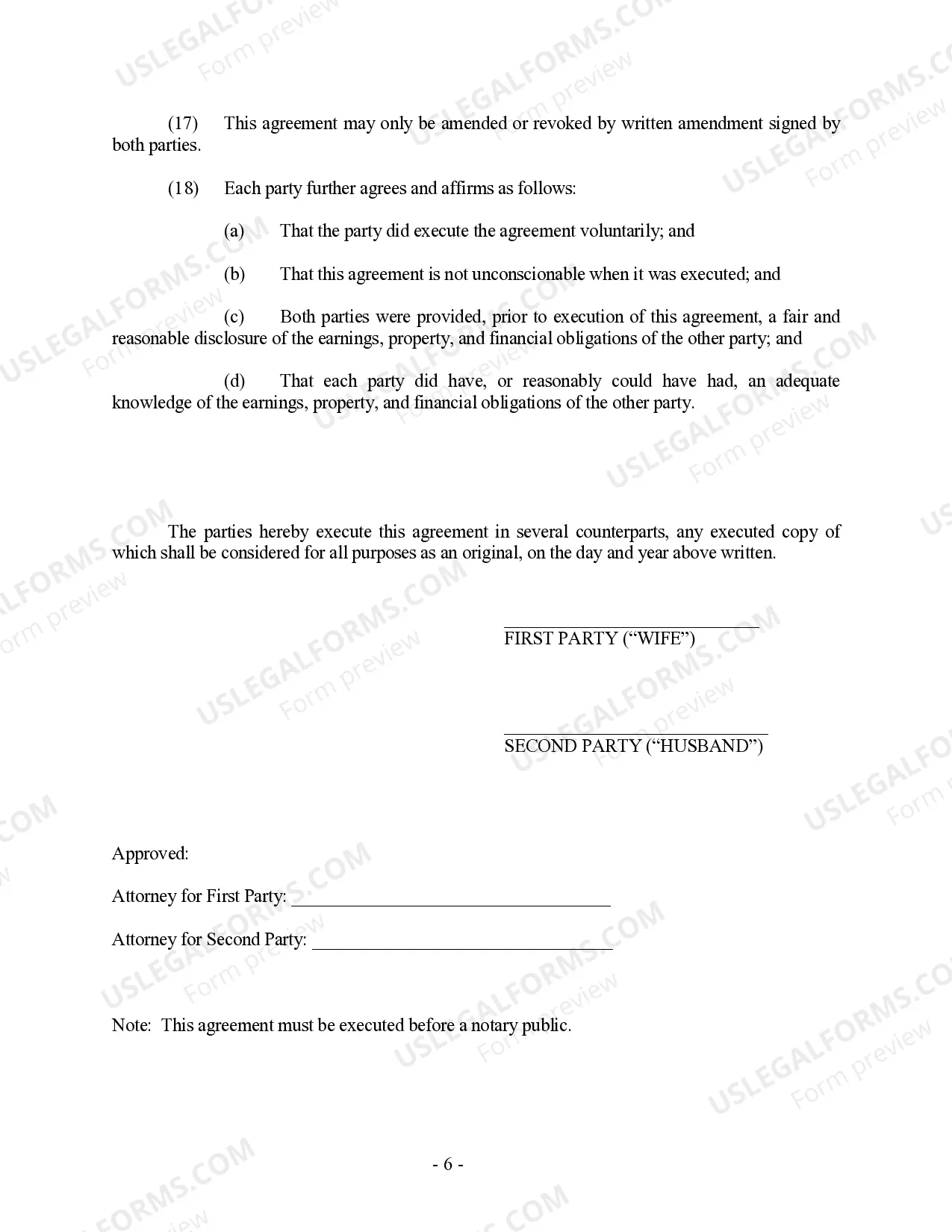 Preview New Jersey Prenuptial Premarital Agreement without Financial Statements