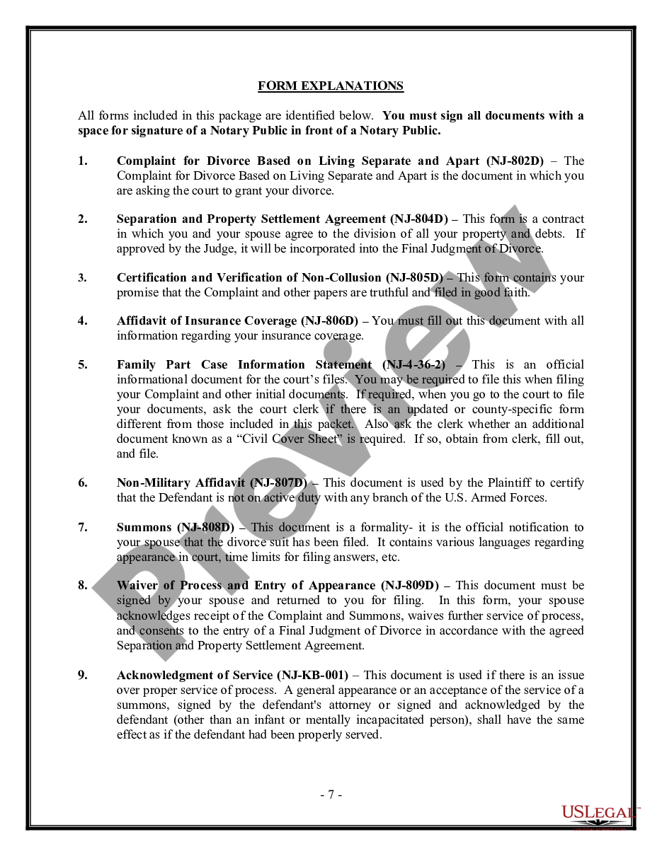 page 6 No-Fault Agreed Uncontested Divorce Package for Dissolution of Marriage for Persons with No Children with or without Property and Debts Based on Grounds preview