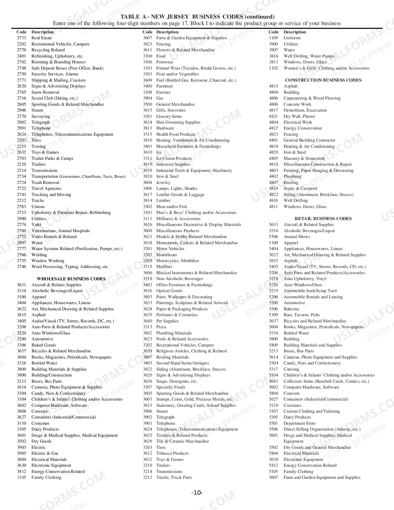 Preview New Jersey Certificate of Formation for Domestic Limited Liability Company LLC