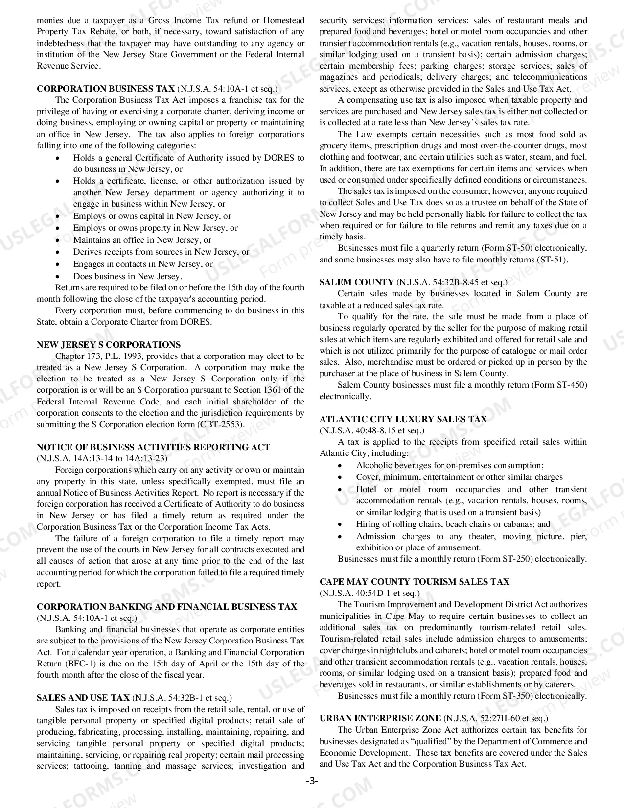 Preview New Jersey Certificate of Formation for Domestic Limited Liability Company LLC