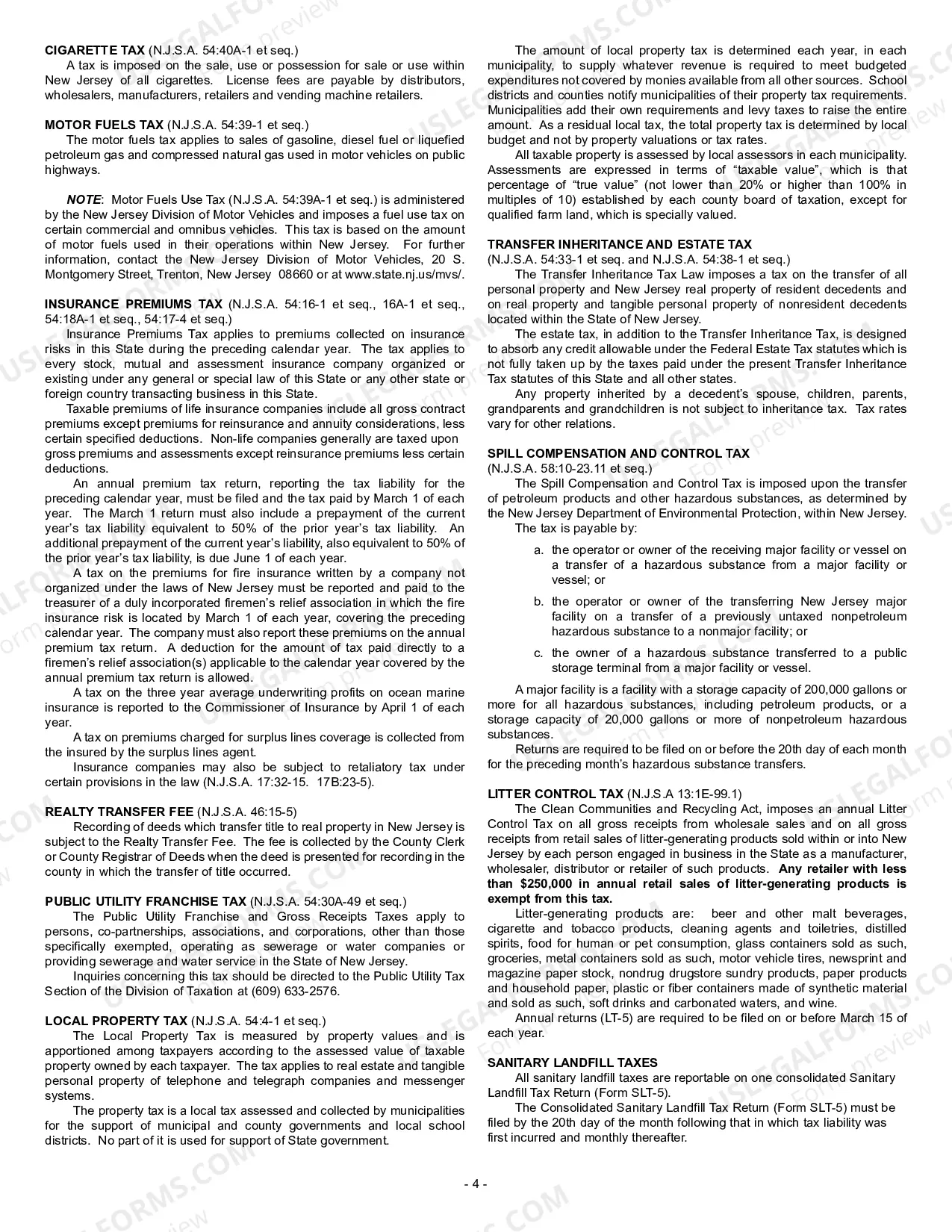 Preview New Jersey Business Registration Package for Sole Proprietorship