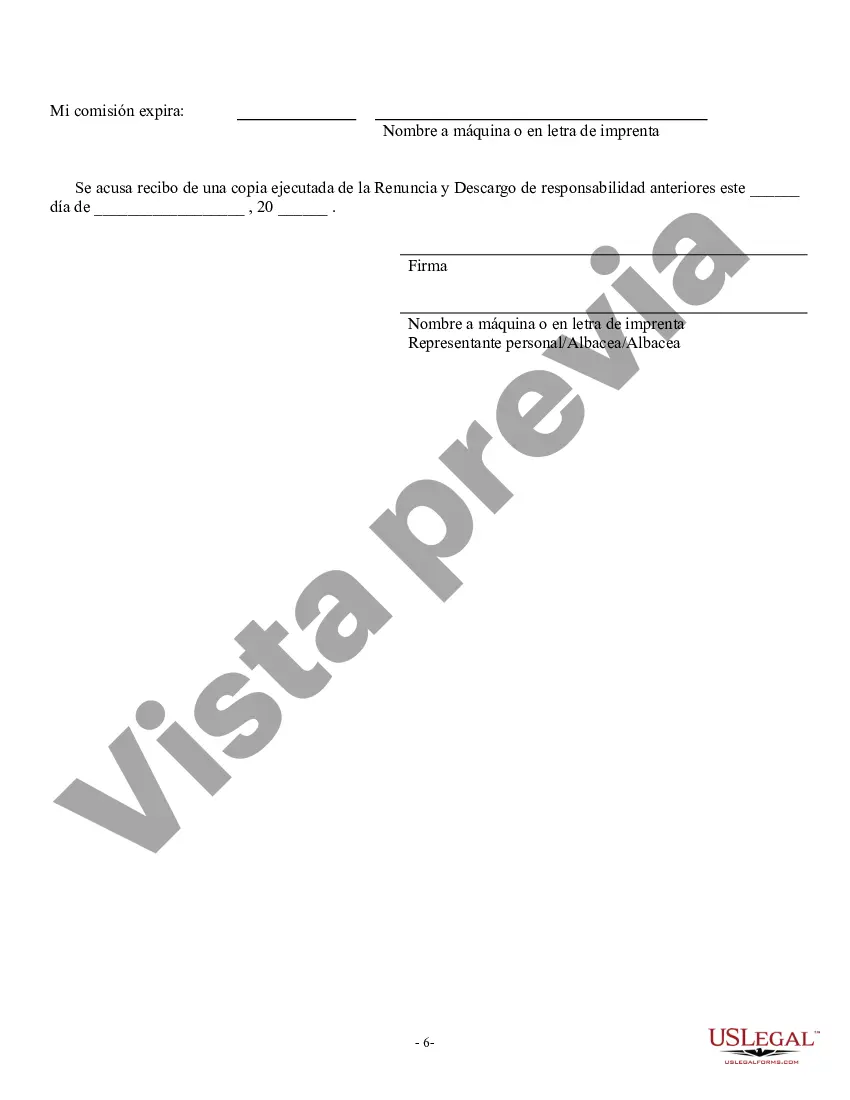 Preview Renuncia y descargo de responsabilidad de los intereses sobre bienes inmuebles