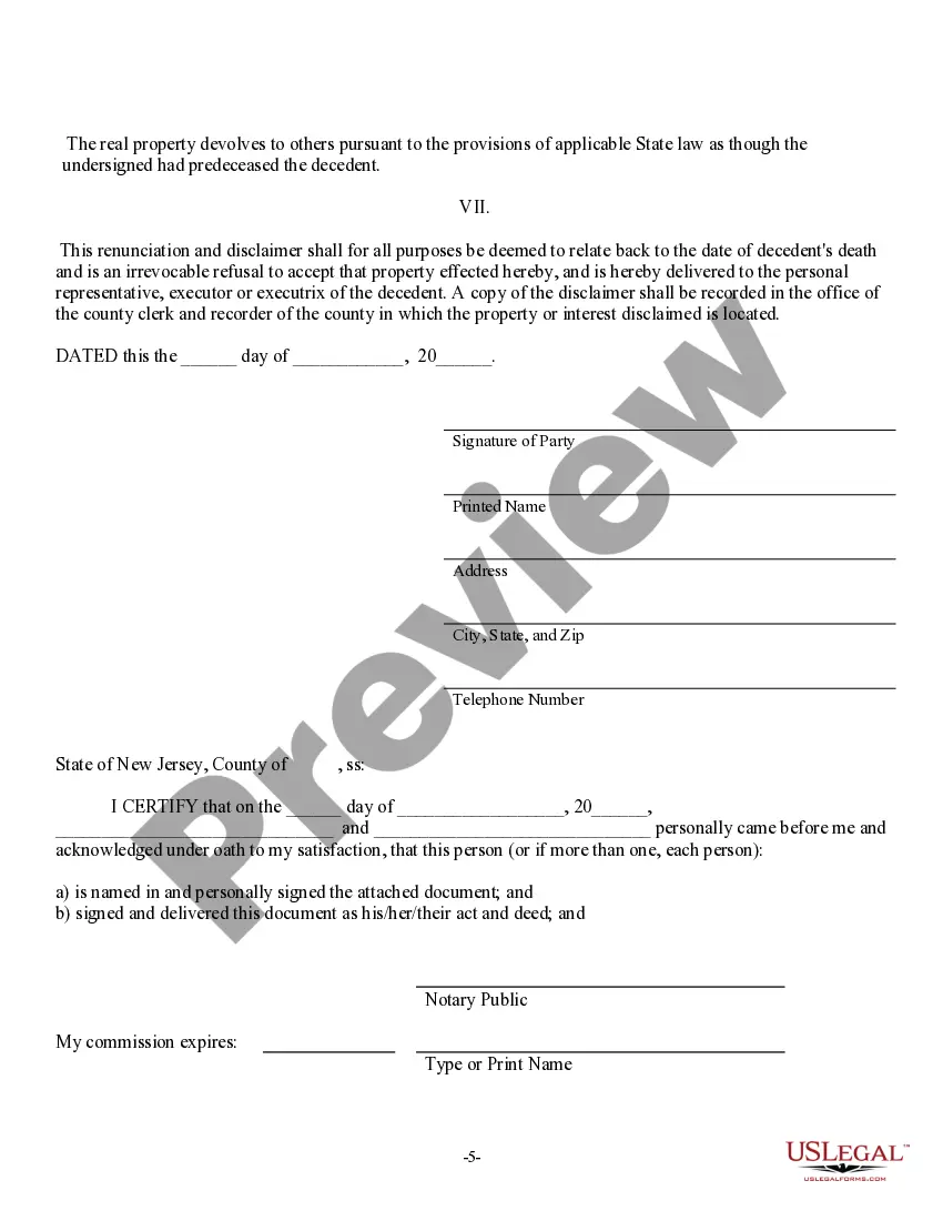 Get Renunciation And Disclaimer of Real Property Interest Preview Renunciation And Disclaimer of Real Property Interest