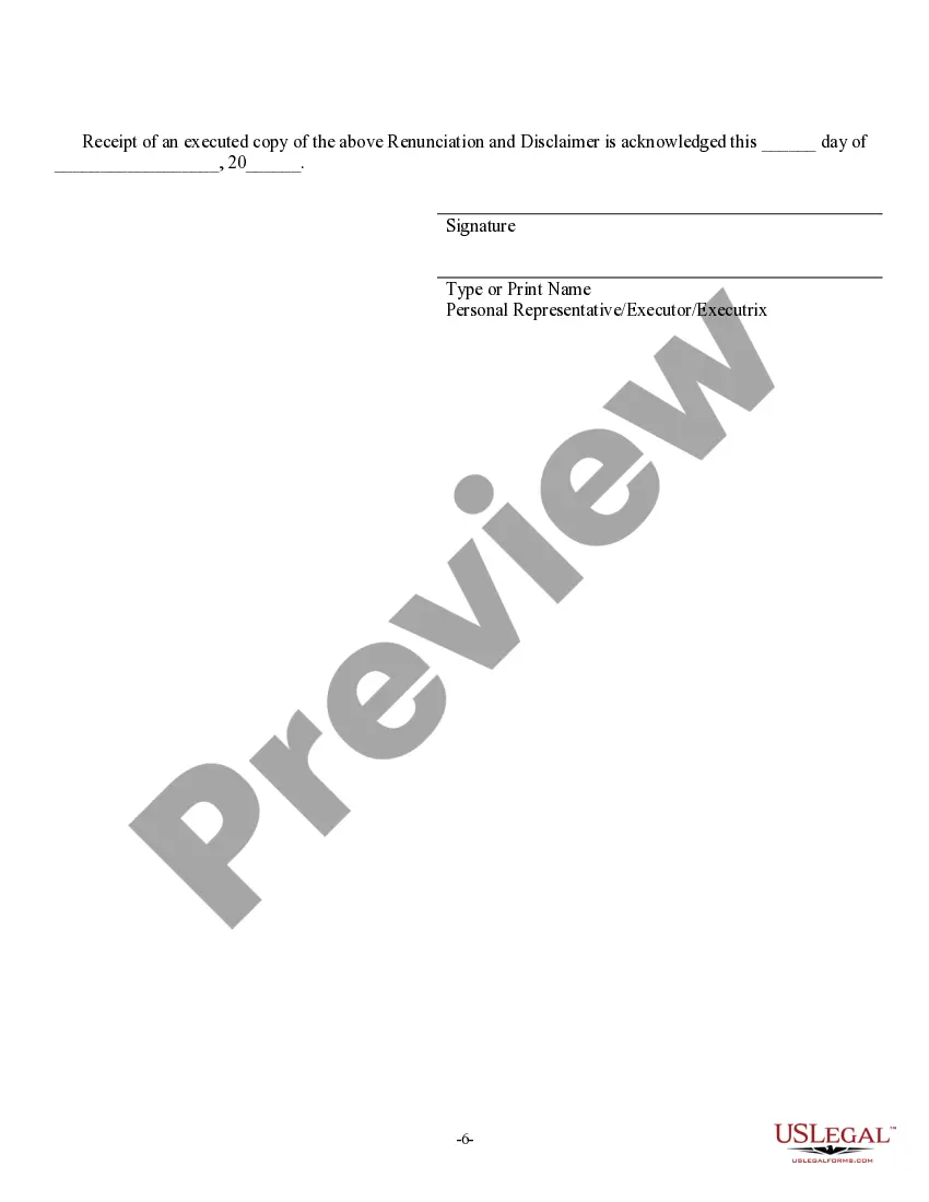 Get Renunciation And Disclaimer of Real Property Interest Preview Renunciation And Disclaimer of Real Property Interest