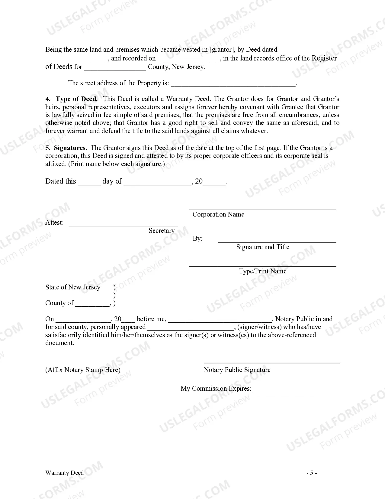Preview Warranty Deed from Corporation to Husband and Wife