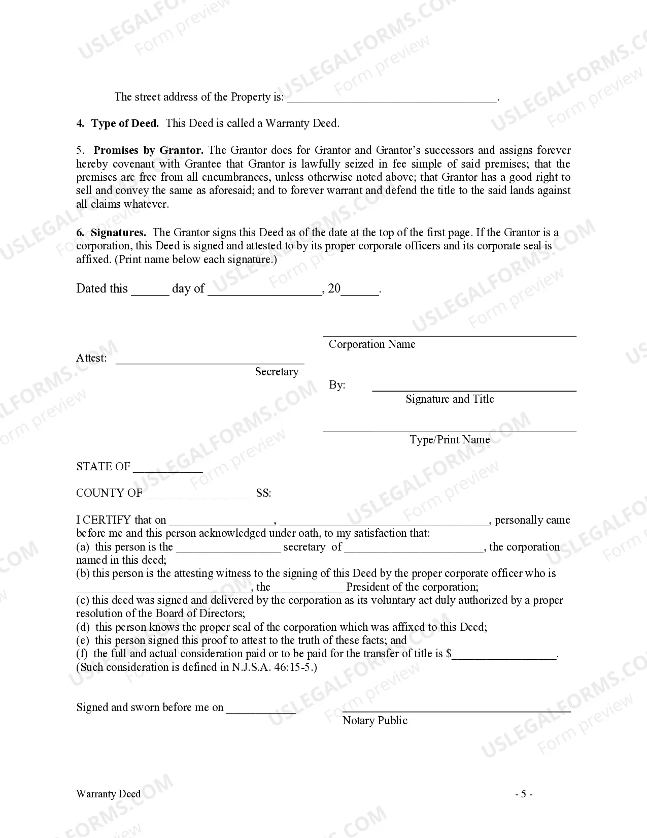 Preview Warranty Deed from Corporation to Individual