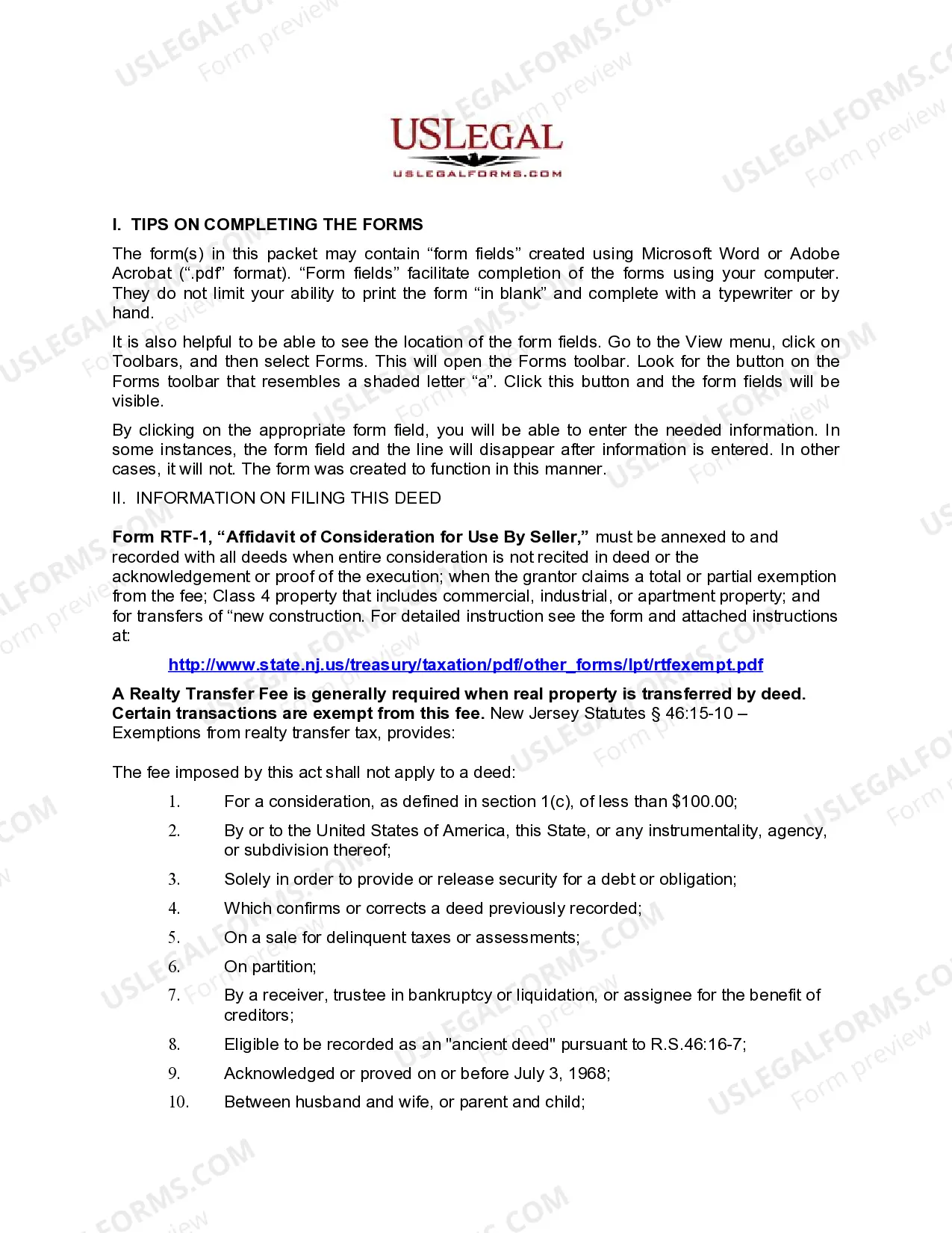 Preview Quitclaim Deed from Husband and Wife to Husband and Wife