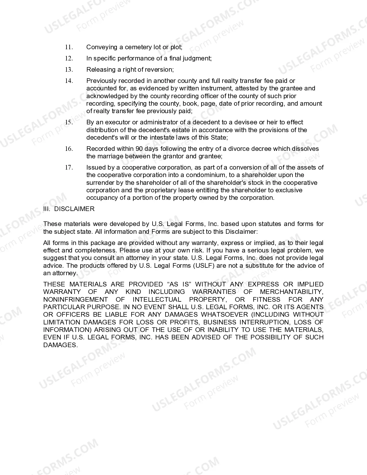 Preview Quitclaim Deed from Husband and Wife to Husband and Wife